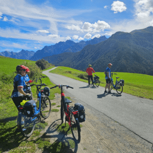A quick break form the guided bike tour with a beautiful view
