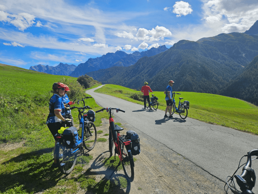 A quick break form the guided bike tour with a beautiful view