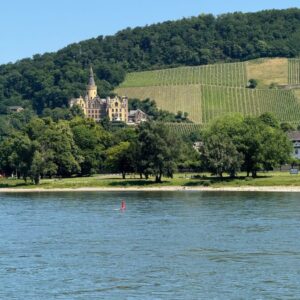 Castle next to the River rhine on our Bike trip