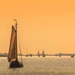 Guided bike tours europe, cycling holidays - Traditional,Frisian,Dutch,Sailing,Ship,During,Sundown